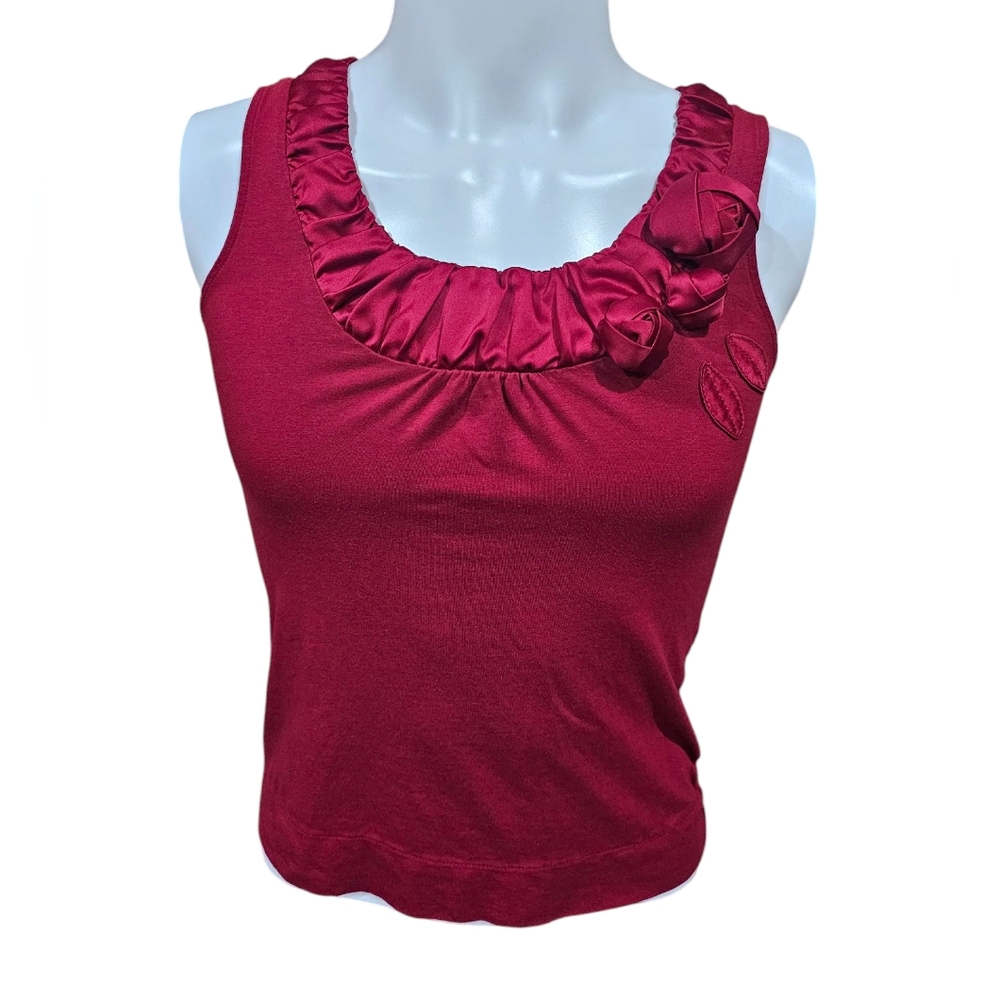Elegant Burgandy Sleeveless Top Size XXS‎ Petite
